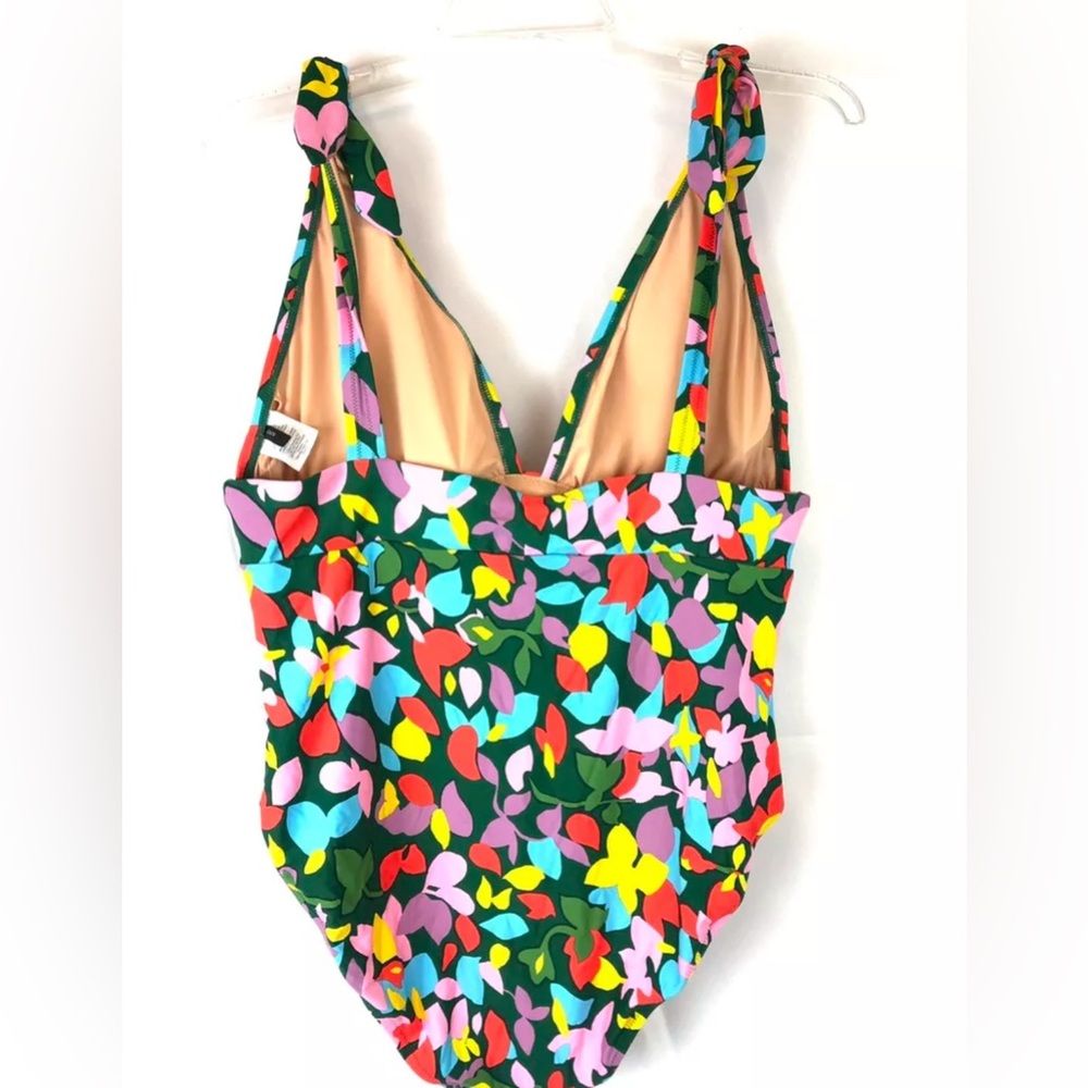 J Crew Women’s Tie Shoulder Confetti Print One Piece Swimsuit Size 16 - Picture 2 of 3